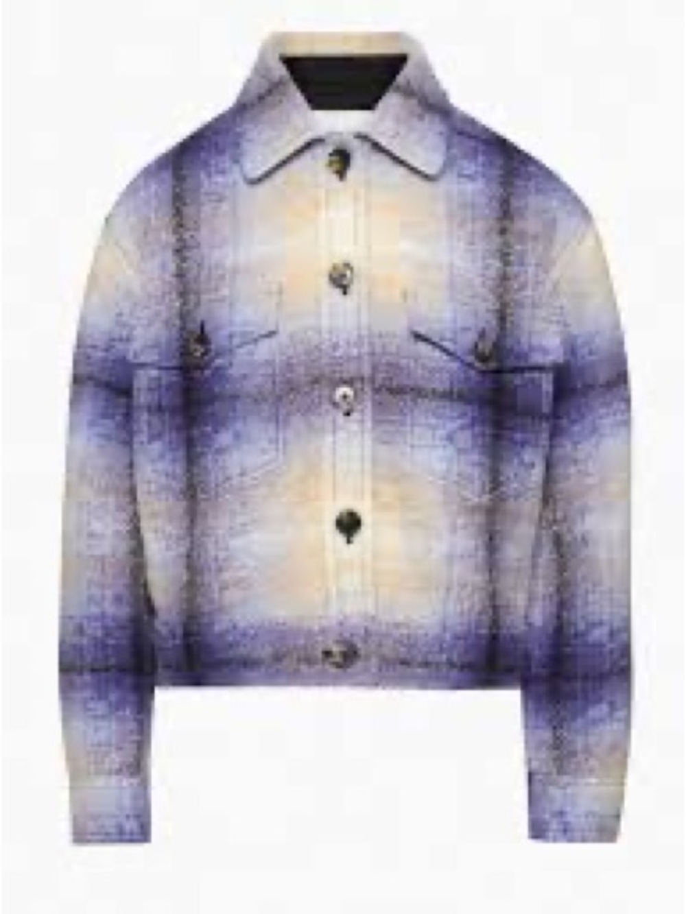 Wilfred Purple and Cream Plaid Button Jacket